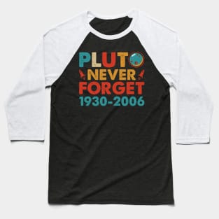 Never Forget Pluto 1930 2006 Shirt. Retro Style Funny Space, Science Baseball T-Shirt